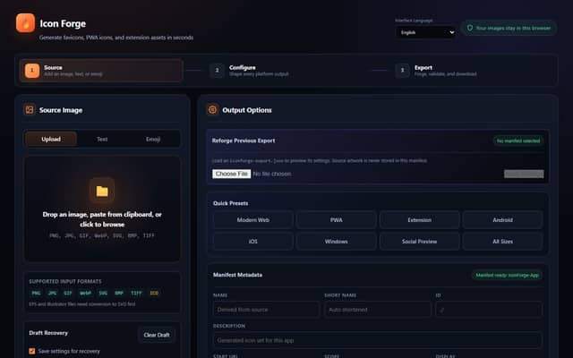 IconForge screenshot preview