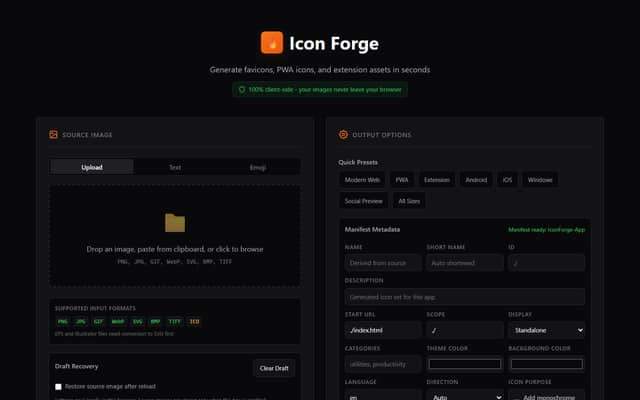 IconForge screenshot preview